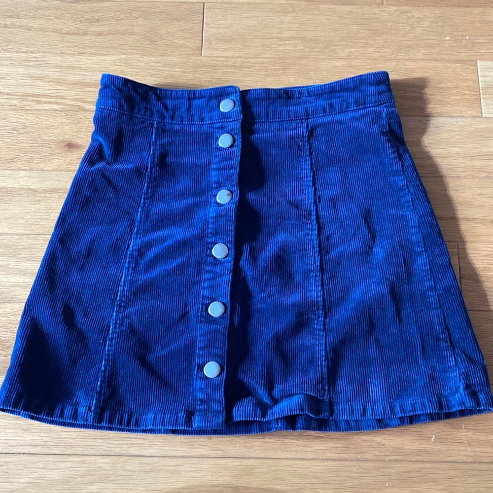 Navy blue corduroy skirt